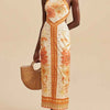 Floral Print Halter Neck Maxi Dress