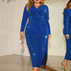 Honey Size Surplice Slit Dress