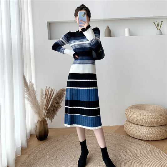 Lola Navy Stripes Knitted Dress