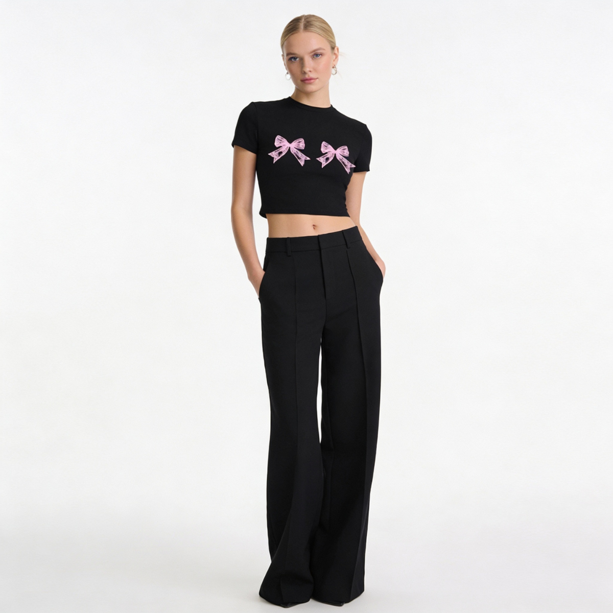 Flirty Little Bows Crop Tee
