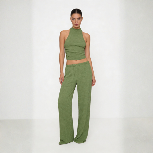 Bare Whisper Halter Drape Outfit