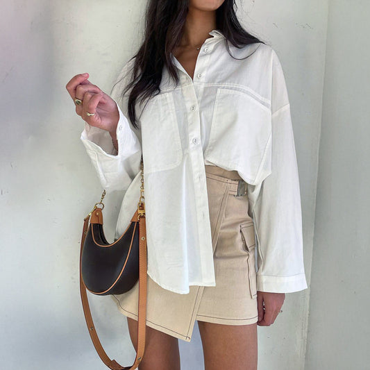 Cardigan à poches Loose Street à manches longues 