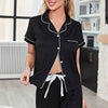 Midnight Mode Button-Up Lounge Set – Black