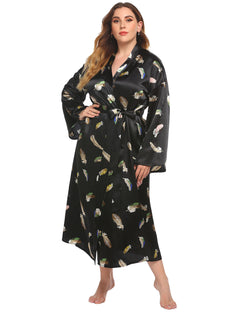 Late Night Bloom Luxe Floral Robe - Curve