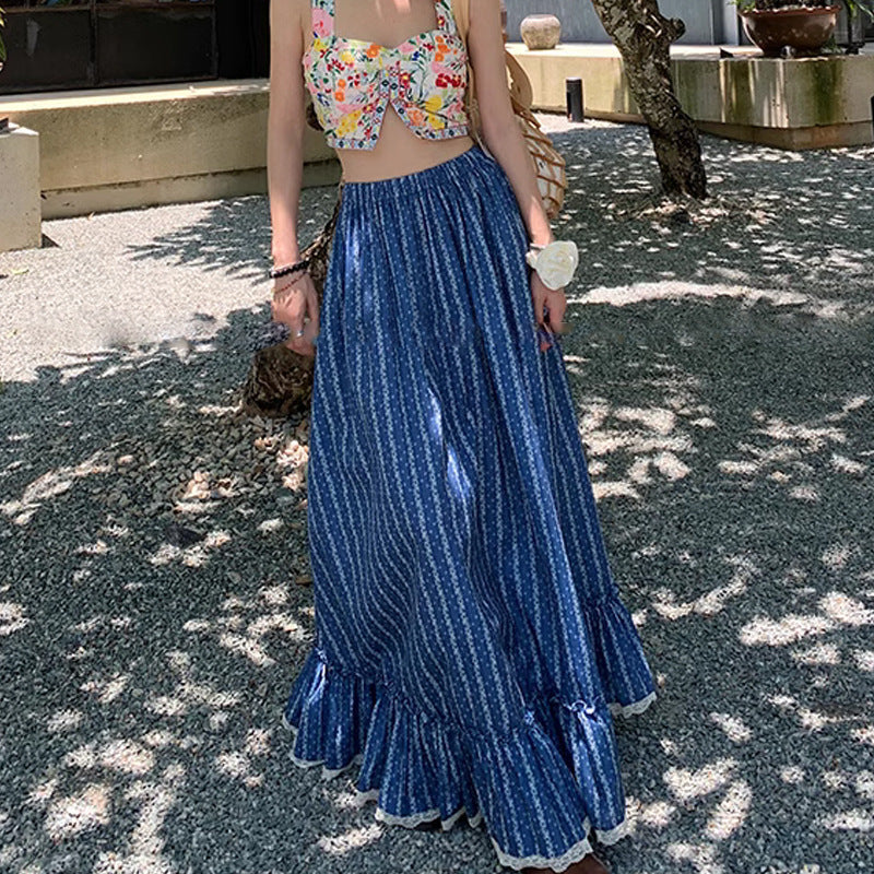 Hannah Floral Ruffle  Maxi Skirt