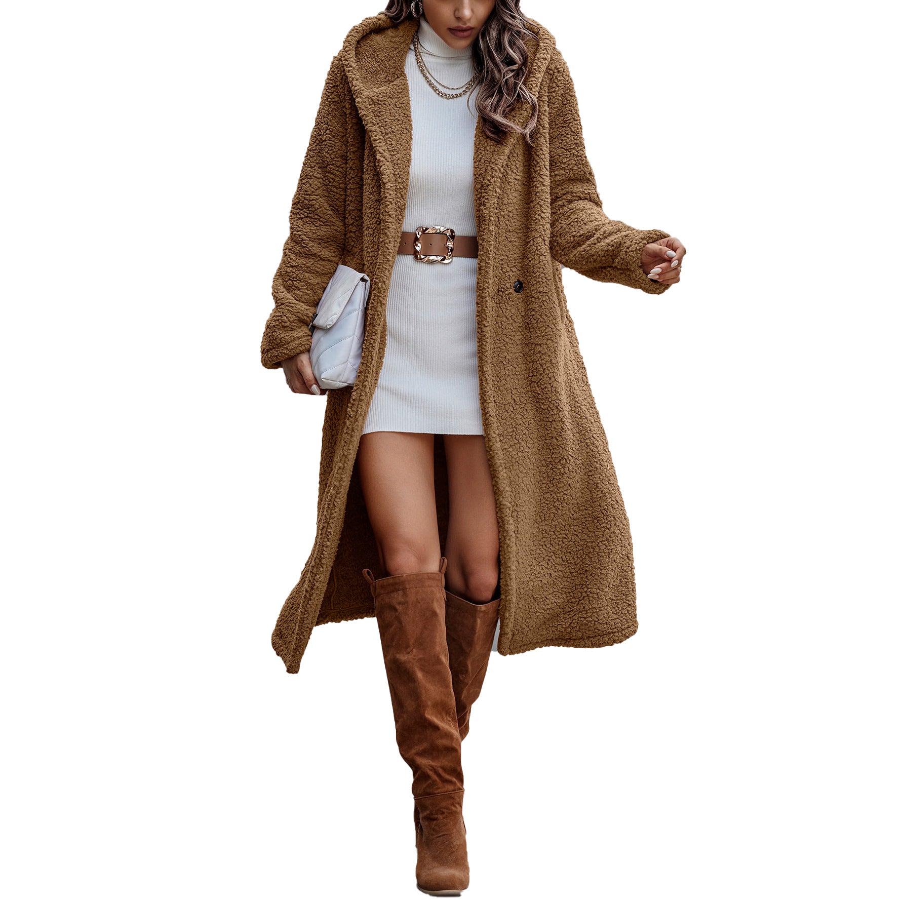 Bethany Long Sleeve Hooded Plush Jacket