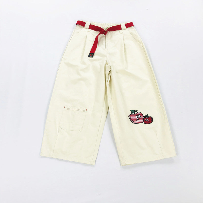Juicy Mood Gingham Apple Pants – Cream