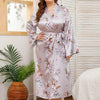 Late Night Bloom Luxe Floral Robe - Curve