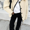 Sophisticated Beige Lambswool Baggy Coat