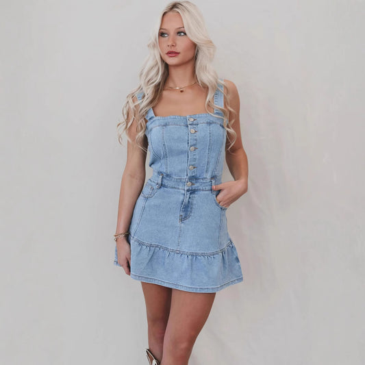Too Hot to Handle Denim Midi Dress