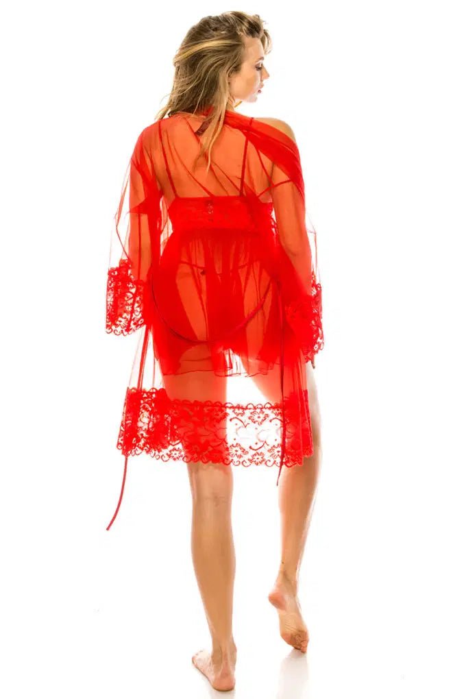 3pc Mesh Robe Set - Lustreve