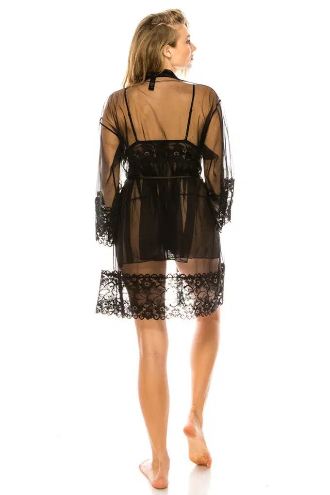 3pc Mesh Robe Set - Lustreve