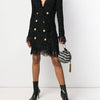 Midnight Luxe Fringe Woolen Jacket Dress