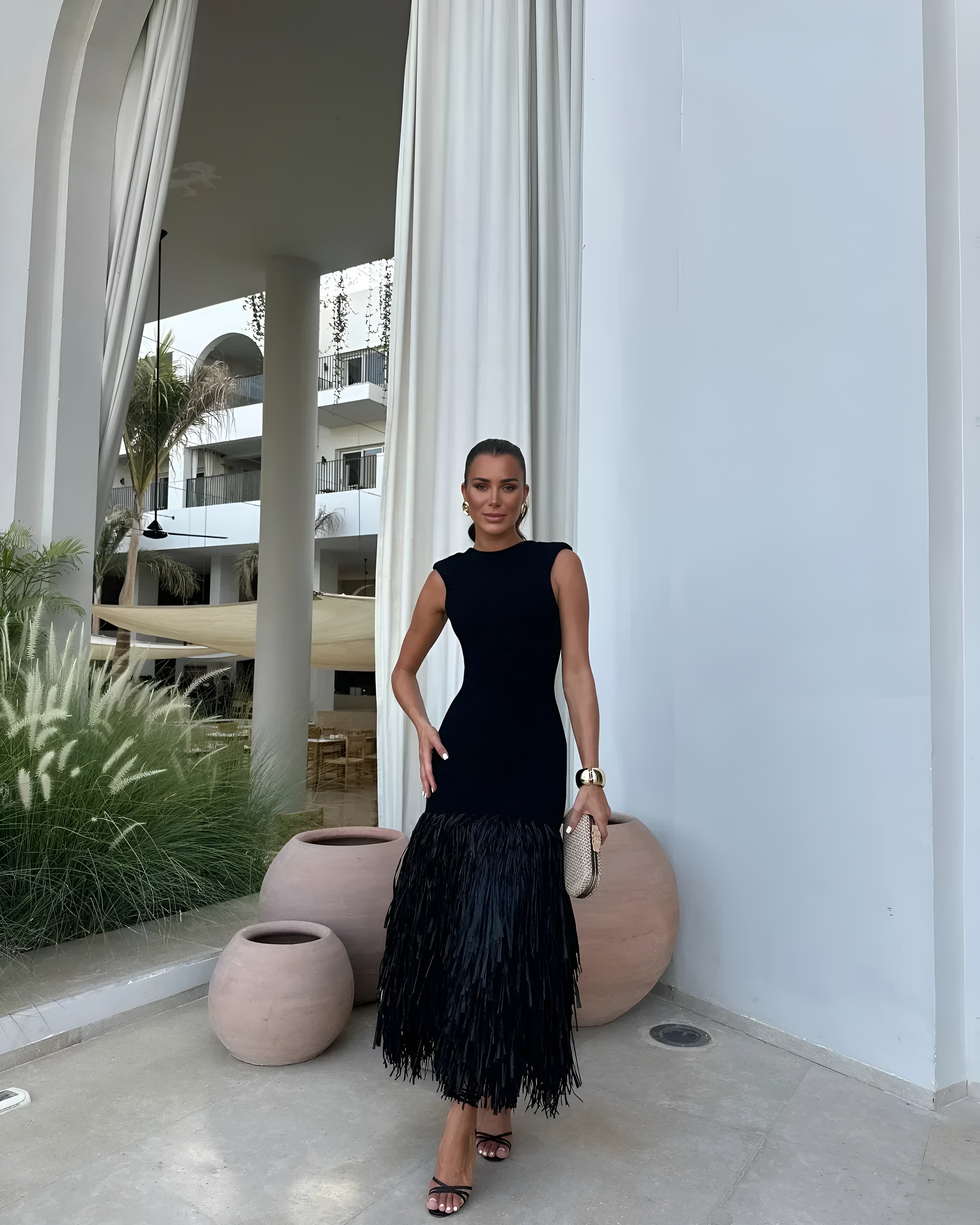 Robe dos nu en tricot Hem Midnight Mirage