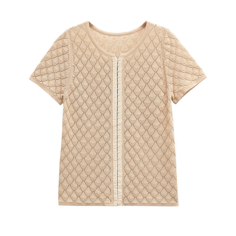 Haut tricoté texturé d'inspiration japonaise et coréenne