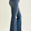 Judy Blue Mid Rise Flare Jeans with Front Flap Pockets
