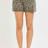 RISEN High Rise Leopard Shorts with Contrast Waistband