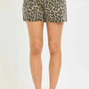 RISEN High Rise Leopard Shorts with Contrast Waistband