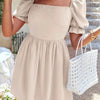 Square Neck Puff Sleeve A-Line Mini Dress