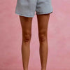 SO ME Washed Denim Wrap Skorts