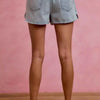 SO ME Washed Denim Wrap Skorts