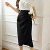 Grace Curve Draped Tulip Midi Skirt