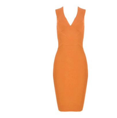 Sculpted Elegance V-Neck Bandage Dress