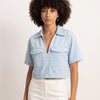 Understated Collared V-neck Top