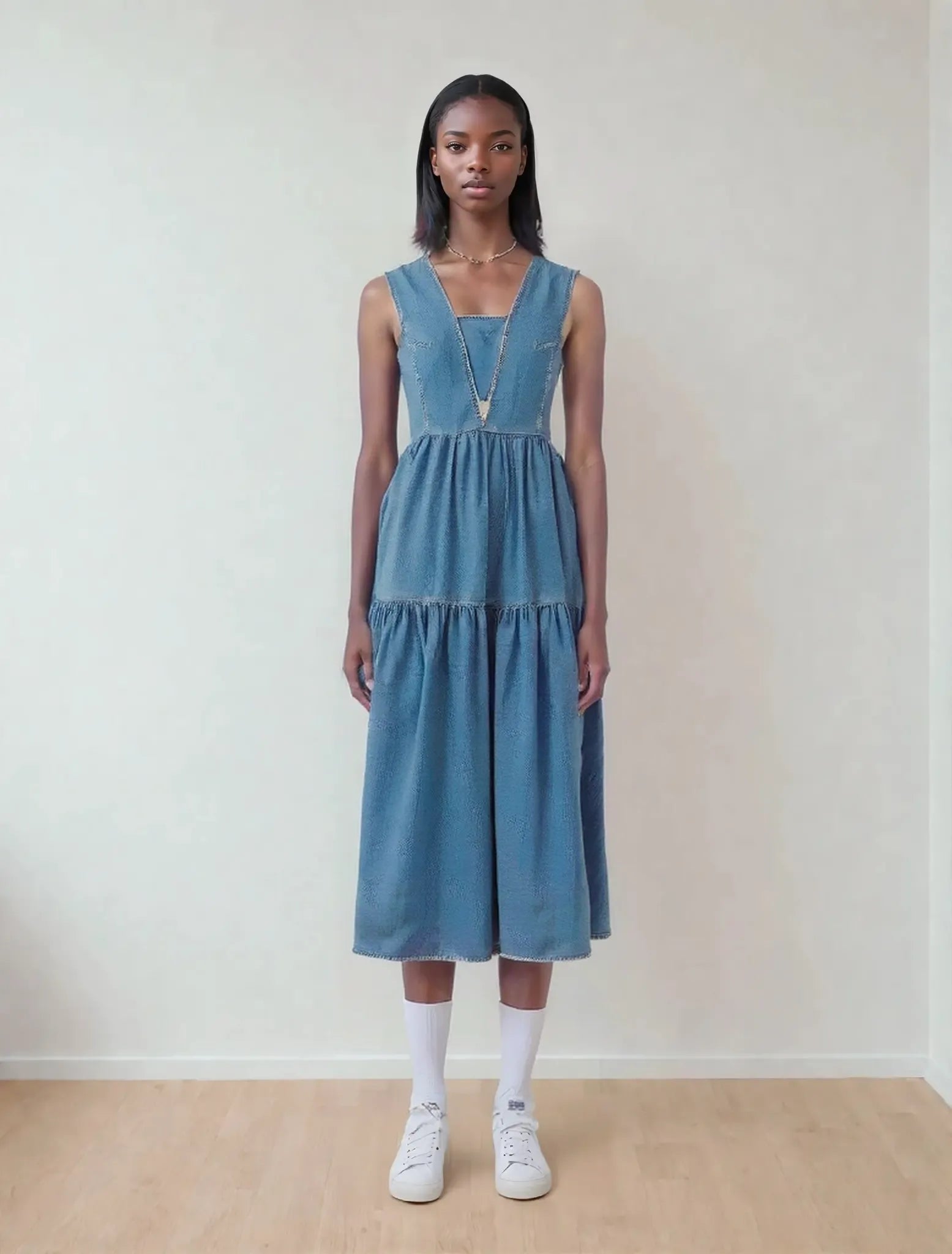 Robe à bretelles en jean sexy et sans effort