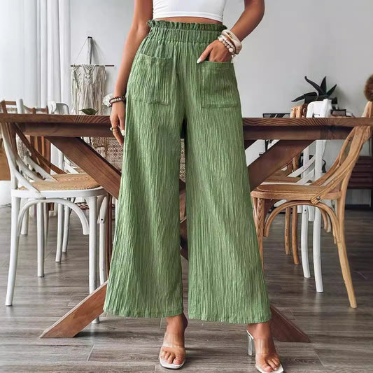 Effortless Breeze Wide-Leg Crinkle Pants