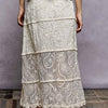 POL Floral Embroidered Tiered Crochet Skirt
