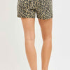 RISEN High Rise Leopard Shorts with Contrast Waistband