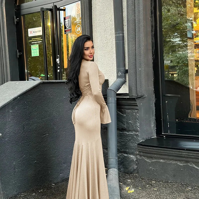 Robe écharpe en tricot confortable