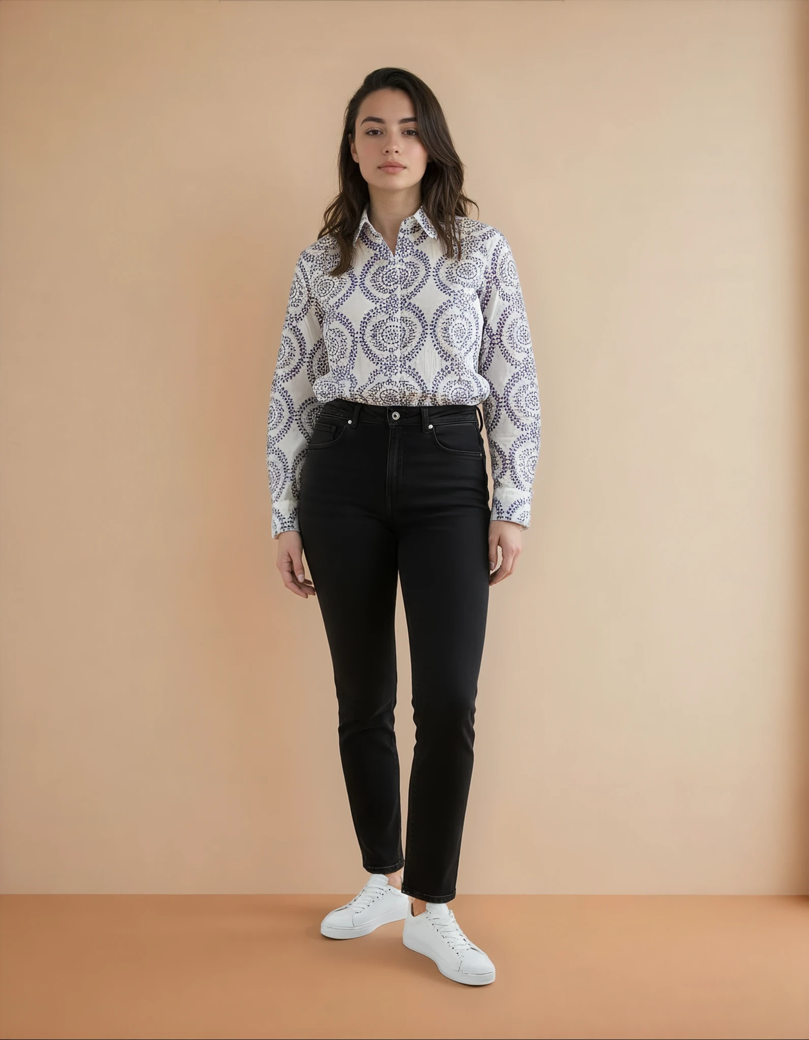 Ocean Embroidered Button-Up - Blue