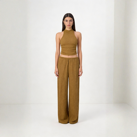 Bare Whisper Halter Drape Outfit