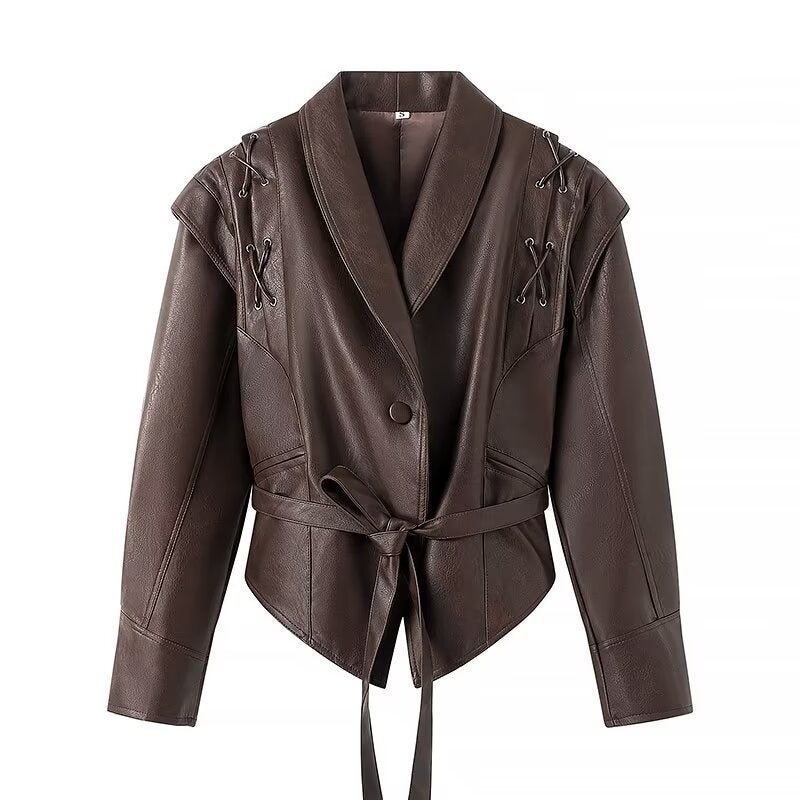 All-match Retro Leather Coat