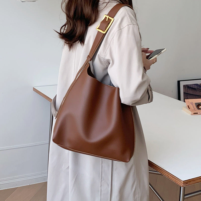 Women’s Minimalist PU Leather Shoulder Bag