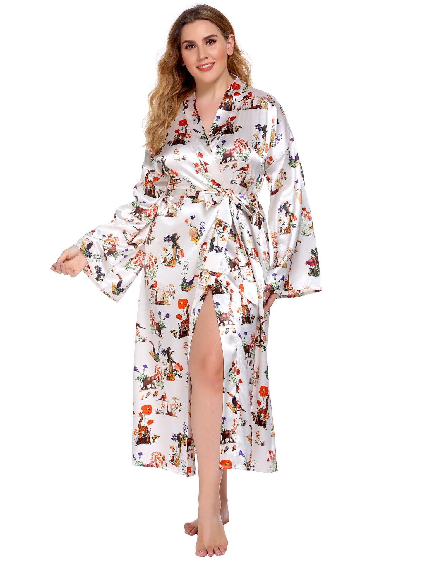 Late Night Bloom Luxe Floral Robe - Curve