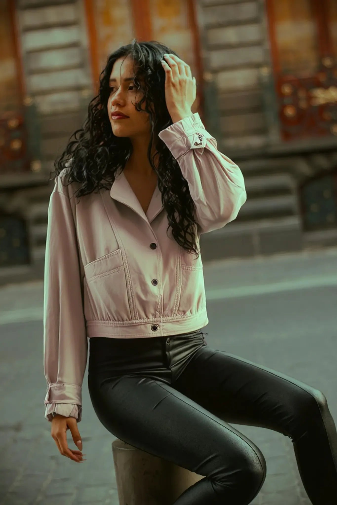 Charissa Boxy  leather Jacket