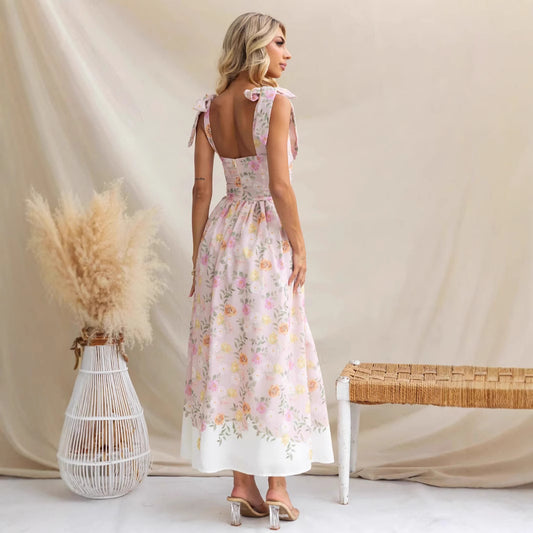 Holiday Bloom Slim-Fit Spliced Dress