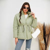 Cinched Drawstring Cotton Coat
