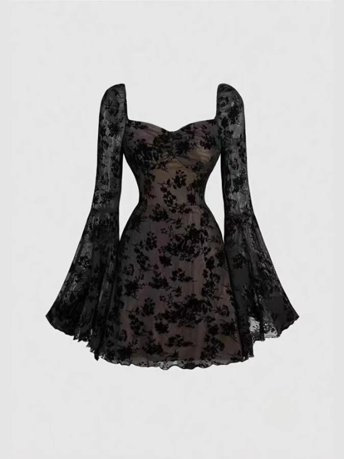 Anastasia Fleur Lace Sleeve Mini Dress