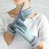 Women's Suede Winter Gloves – Warm and Stylish Finger Gloves for Cold Weather