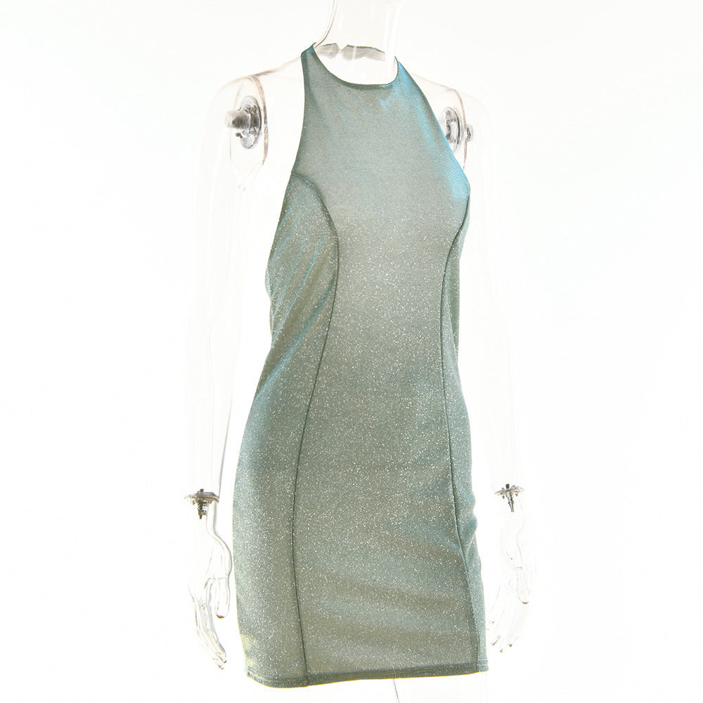 Afterglow Halter Gloss Minikleid