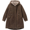 Fleece-lined Thick Hooded Parka   Long Sleeve Zipper Jacket