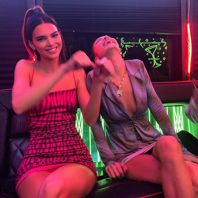 Sunset Drift Striped Pleated Camisole Dress