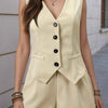 V-Neck Vest and Shorts Set