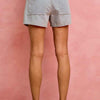SO ME Mid Rise Denim Shorts With Cotton Tape Drawstring