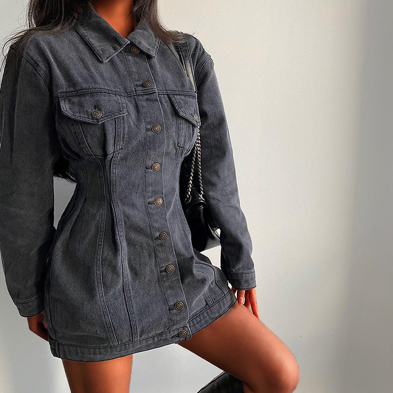 Buttoned Up Babe Denim Mini Dress