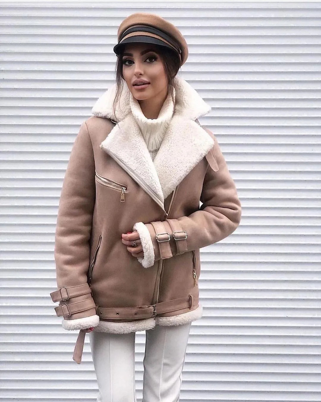 Winter Suede Lapel Jacket